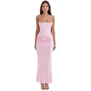 Damen Elegantes Trägerloses Abendkleid | Maxi