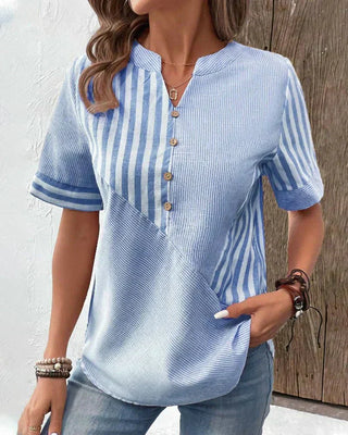 Blouse rayée pour femme | Avec boutons