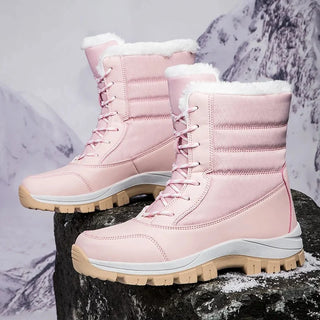 Damen Schnür Winterstiefel | Seitlicher Reißverschluss