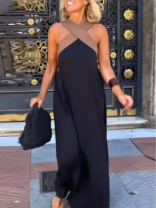 Dámské maxis šaty s halter krkem | Bez rukávů