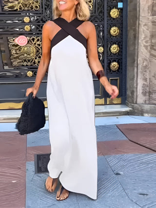 Dámské maxis šaty s halter krkem | Bez rukávů