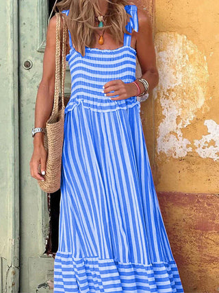Robe d'été rayée pour femme | Maxi