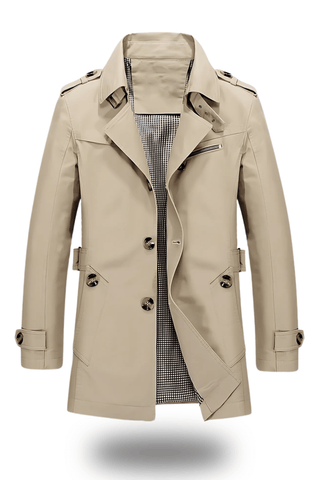 Men's Winter Trench Coat | Double-breasted Mid-length