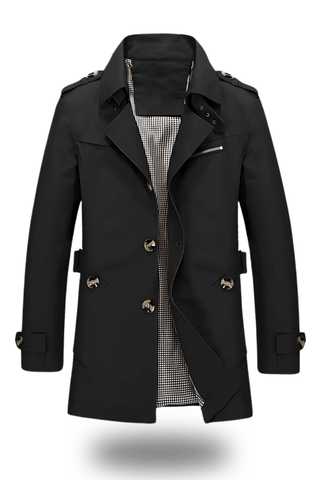 Men's Winter Trench Coat | Double-breasted Mid-length