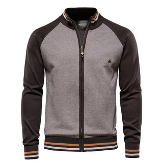 Men's cardigan with zipper | color block