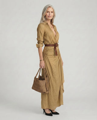 Women’s Elegant Long Sleeve Shirt Dress | Maxi