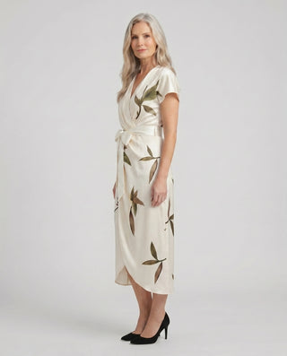 Women's Dress with V-Neck | With Belt Elegant Midi