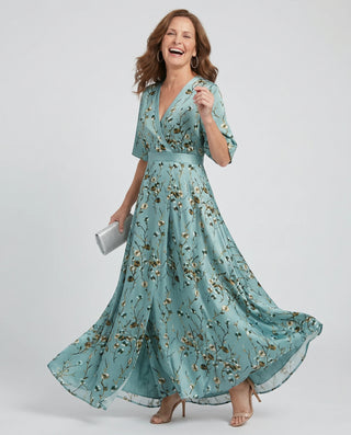 Women's Evening Dress with V-Neck | Maxi