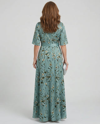 Women's Evening Dress with V-Neck | Maxi
