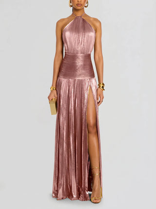 Robe de soirée plissée pour femme | Maxi