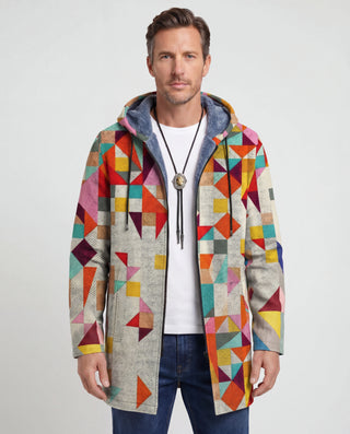 Cardigan polaire à capuche pour hommes | Bicolore
