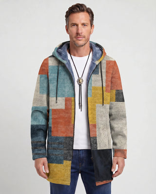 Cardigan polaire à capuche pour hommes | Bicolore