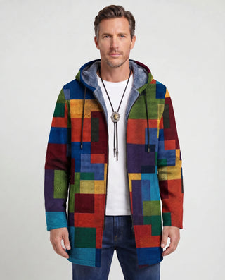 Cardigan polaire à capuche pour hommes | Bicolore