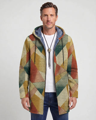 Cardigan polaire à capuche pour hommes | Bicolore