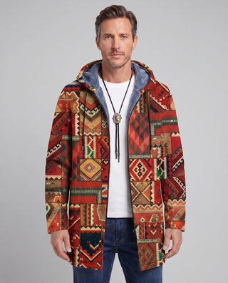 Cardigan polaire à capuche pour hommes | Bicolore