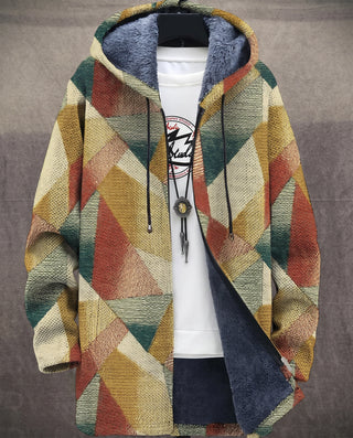 Cardigan polaire à capuche pour hommes | Bicolore