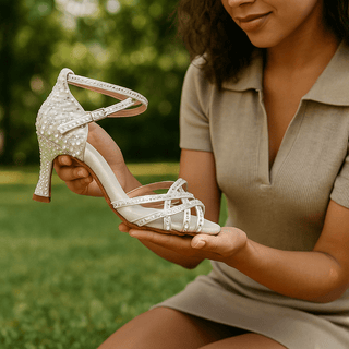 Damen Strass High Heels mit Knöchelriemen | Elegant