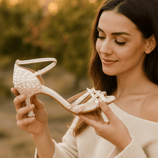 Damen Strass High Heels mit Knöchelriemen | Elegant