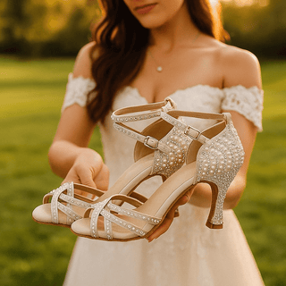 Damen Strass High Heels mit Knöchelriemen | Elegant