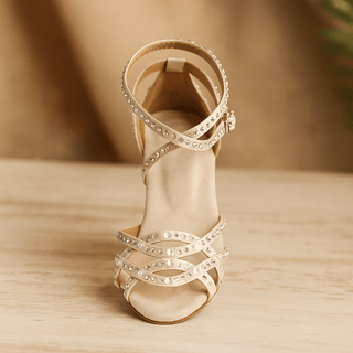 Damen Strass High Heels mit Knöchelriemen | Elegant