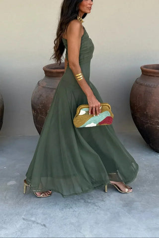 Robe élégante pour femmes, épaules dénudées | Maxi