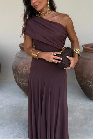 Robe élégante pour femmes, épaules dénudées | Maxi