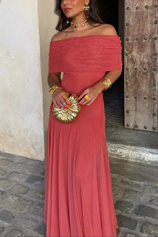 Robe élégante pour femmes, épaules dénudées | Maxi