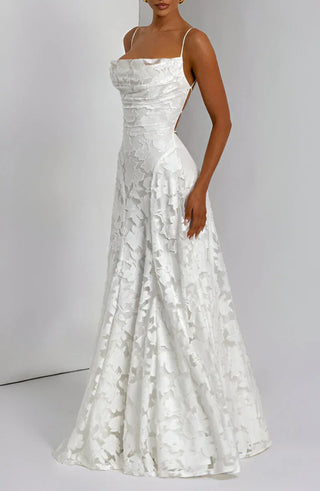 Robe de mariée pour femmes à bretelles spaghetti | Maxi