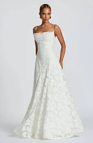Robe de mariée pour femmes à bretelles spaghetti | Maxi