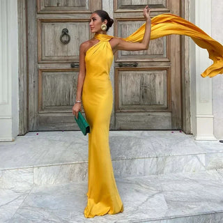 Robe de soirée asymétrique pour femme | Maxi