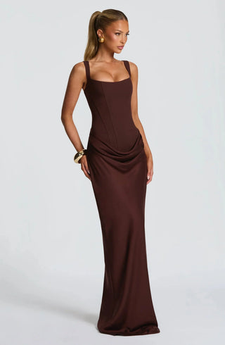 Robe de soirée pour femmes à décolleté carré | Maxi