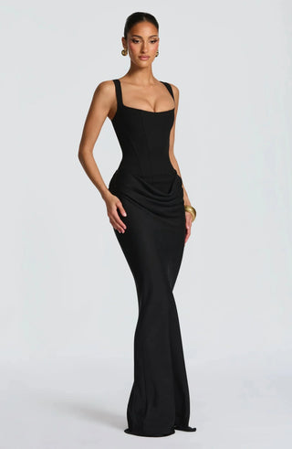 Robe de soirée pour femmes à décolleté carré | Maxi
