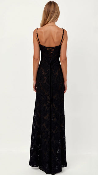 Women's evening dress with spaghetti straps | Maxi