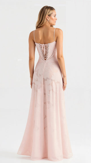 Women's evening dress with spaghetti straps | Maxi