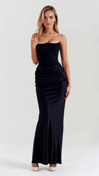 Women's Evening Dress Off-Shoulder | Draped Maxi