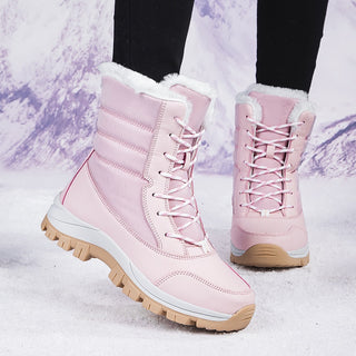 Damen Schnür Winterstiefel | Seitlicher Reißverschluss