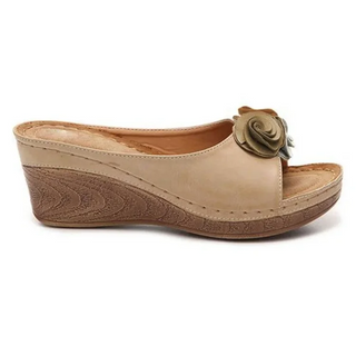 Sandales compensées femme à motif floral | Plateforme