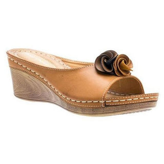Sandales compensées femme à motif floral | Plateforme