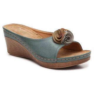 Sandales compensées femme à motif floral | Plateforme