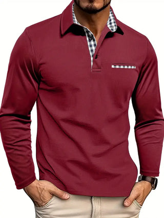 Men's polo shirt with collar | long sleeve