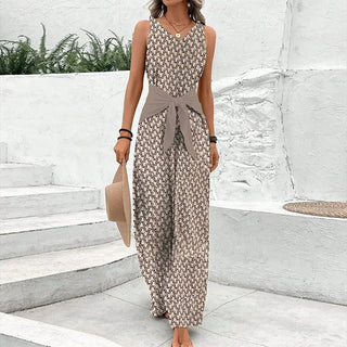 Damen Eleganter Bedruckter Jumpsuit | Ärmellos