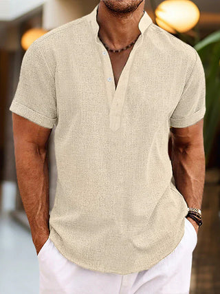 Men's Casual Summer Henley Shirt | Short Sleeve