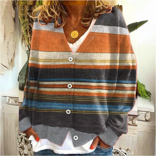 Women's Floral Knit Cardigan | With Button Placket