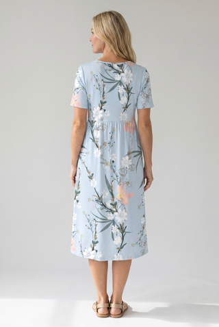 Damen Sommerkleid mit Blumenmuster | Midi
