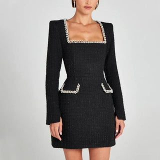 Dámské elegantní šaty s hranatým výstřihem | Mini