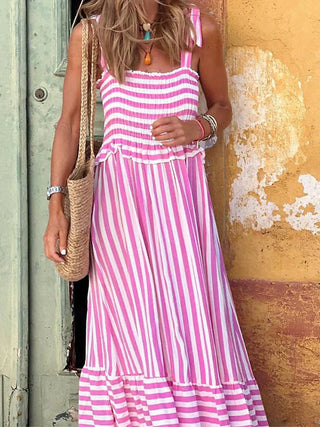 Robe d'été rayée pour femme | Maxi